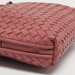 Pre Owned Bottega Veneta Old Rose Intrecciato Leather Nodini Shoulder Bag