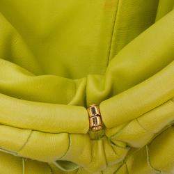 Pre Owned Bottega Veneta Yellow Nappa Intrecciato The Mini Pouch Crossbody