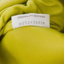Pre Owned Bottega Veneta Yellow Nappa Intrecciato The Mini Pouch Crossbody