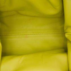 Pre Owned Bottega Veneta Yellow Nappa Intrecciato The Mini Pouch Crossbody