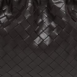 Pre Owned Bottega Veneta Dark Brown Intrecciato Leather Medium Dustbag Pouch