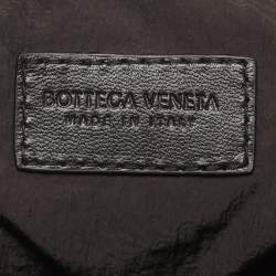 Pre Owned Bottega Veneta Dark Brown Intrecciato Leather Medium Dustbag Pouch