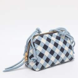 Pre Owned Bottega Veneta Tri Color Intrecciato Leather Concert Pouch