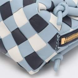 Pre Owned Bottega Veneta Tri Color Intrecciato Leather Concert Pouch