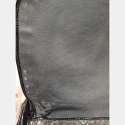 Pre Owned Bottega Veneta Python Flap Shoulder Bag