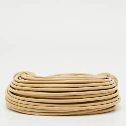 Pre Owned Bottega Veneta Beige Leather Tubular Mini Double Knot Hobo