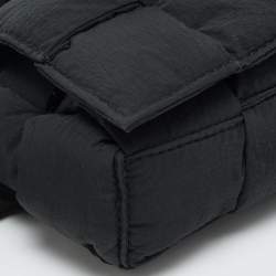 Pre Owned Bottega Veneta Black Intreccio Nylon Cassette Belt Bag