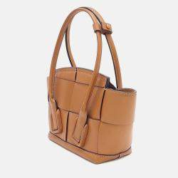 Pre Owned Bottega Veneta Brown Leather Arco Mini