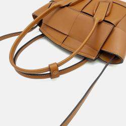 Pre Owned Bottega Veneta Brown Leather Arco Mini