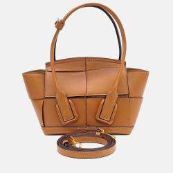 Pre Owned Bottega Veneta Brown Leather Arco Mini