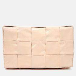 Pre Owned Bottega Veneta Beige Leather Cassette Bag