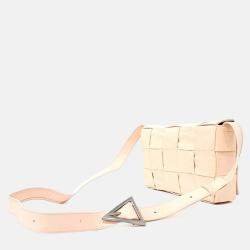 Pre Owned Bottega Veneta Beige Leather Cassette Bag