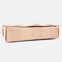 Pre Owned Bottega Veneta Beige Leather Cassette Bag