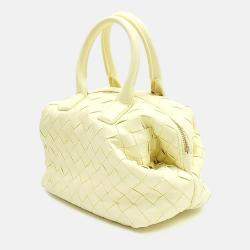 Pre Owned Bottega Veneta Yellow Leather Bauletto Mini Tote and Shoulder Bag