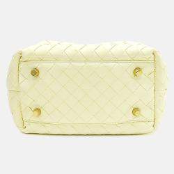 Pre Owned Bottega Veneta Yellow Leather Bauletto Mini Tote and Shoulder Bag