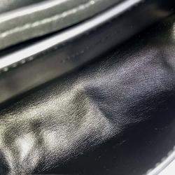 Pre Owned Bottega Veneta Black Leather Mesh Mini Crossbody Bag