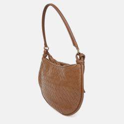 Pre Owned Bottega Veneta Brown Leather Gemelli Medium