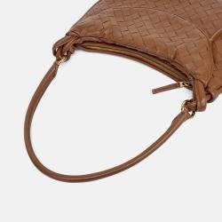 Pre Owned Bottega Veneta Brown Leather Gemelli Medium