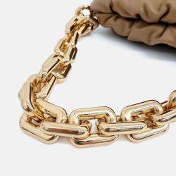 Pre Owned Bottega Veneta Brown Leather Chain Shoulder Bag