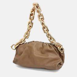 Pre Owned Bottega Veneta Brown Leather Chain Shoulder Bag