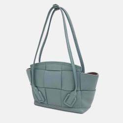 Pre Owned Bottega Veneta Green Leather Arco Small