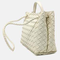 Pre Owned Bottega Veneta Beige Leather Andiamo Small