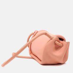 Pre Owned Bottega Veneta Pink Leather Vik Crossbody Bag