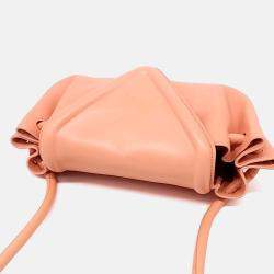 Pre Owned Bottega Veneta Pink Leather Vik Crossbody Bag