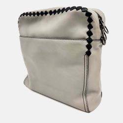 Pre Owned Bottega Veneta Black Grey Leather crossbody bag