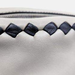 Pre Owned Bottega Veneta Black Grey Leather crossbody bag