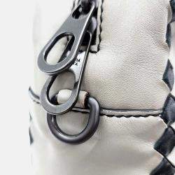 Pre Owned Bottega Veneta Black Grey Leather crossbody bag