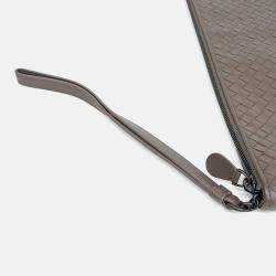 Pre Owned Bottega Veneta Brown Leather mesh clutch