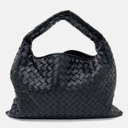 Pre Owned Bottega Veneta Black Leather Small Hop