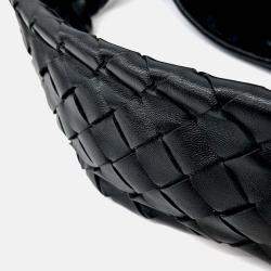 Pre Owned Bottega Veneta Black Leather Small Hop