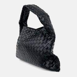 Pre Owned Bottega Veneta Black Leather Small Hop