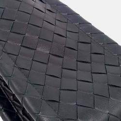 Pre Owned Bottega Veneta Black Leather Mesh Mini Crossbody Bag