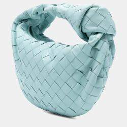 Pre Owned Bottega Veneta Blue Candy Nappa Intrecciato Jodie