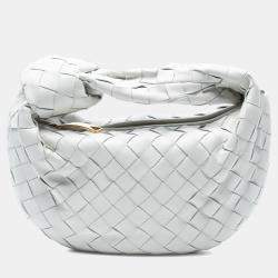 Pre Owned Bottega Veneta White Mini Nappa Intrecciato Jodie
