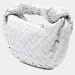 Pre Owned Bottega Veneta White Mini Nappa Intrecciato Jodie