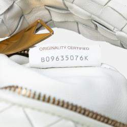 Pre Owned Bottega Veneta White Mini Nappa Intrecciato Jodie