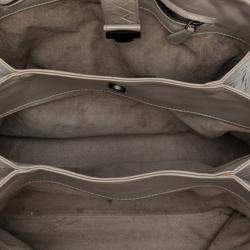 Pre Owned Bottega Veneta Grey Small Nappa Intrecciato Roma Satchel