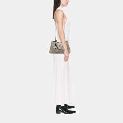 Pre Owned Bottega Veneta Grey Small Nappa Intrecciato Roma Satchel