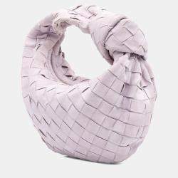 Pre Owned Bottega Veneta Purple Mini Suede Intrecciato Jodie