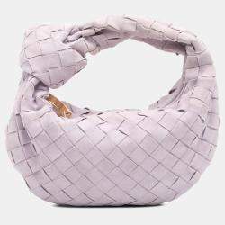 Pre Owned Bottega Veneta Purple Mini Suede Intrecciato Jodie