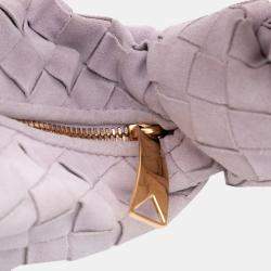 Pre Owned Bottega Veneta Purple Mini Suede Intrecciato Jodie