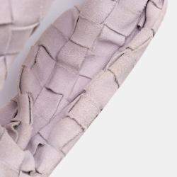 Pre Owned Bottega Veneta Purple Mini Suede Intrecciato Jodie