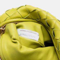 Pre Owned Bottega Veneta Yellow Mini Nappa Intrecciato Jodie