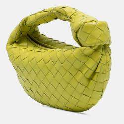 Pre Owned Bottega Veneta Yellow Mini Nappa Intrecciato Jodie