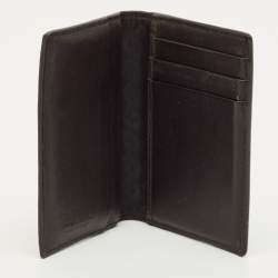 Pre Owned Bottega Veneta Dark Brown Intrecciato Leather Card Case