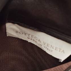 Pre Owned Bottega Veneta Dark Brown Intrecciato Leather Card Case